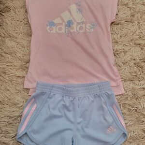 Adidas Light Pink Shorts Set